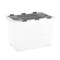 Superio Storage Box with Hinged Lids, Plastic Container Bins for Organizing with Attached Lid, Stackable Crates, BPA Free, Organizers for Home, Office, Dorm